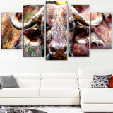 Bull in the Herd- Animal Canvas Print PT2325