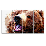 Happy Brown Bear- Animal Canvas Print PT2338