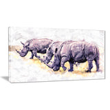 Walking Rhinos- Animal Canvas Print PT2340