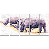 Walking Rhinos- Animal Canvas Print PT2340