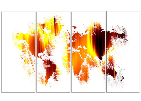 Flame World -  Map Canvas Art PT2729