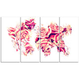 Roses of the World -  Map Canvas Art PT2731