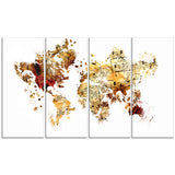 Brown and Beige - Map Canvas Art PT2735