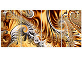 Gold & Silver Ribbons Abstract canvas Art PT3014