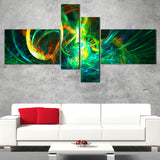 Fire Green Abstract Art on canvas  PT3025