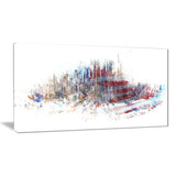 Red, White, and Blue Cityscape - Large Canvas Art PT3304
