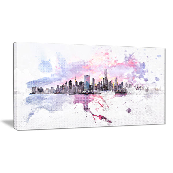 Sunset Splash Cityscape - Large Canvas Art PT3305
