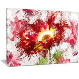 Red Abstract Sunflower - Floral Canvas Artwork