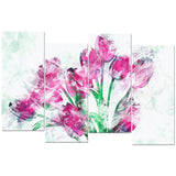 Pink Tulips - Floral Canvas Artwork