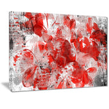 Orange Red Flower Petals - Floral Canvas Artwork