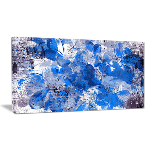 Blue Flower Petals - Floral Canvas Artwork