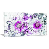 Purple and White Daisies - Floral Canvas Artwork