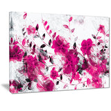 Pink Trail of Flowers - Floral Canvas Artwork