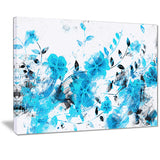 Light Blue Flower Trail - Floral Canvas Artwork