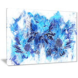 Electric Blue Flowers - Floral Canvas Artwork