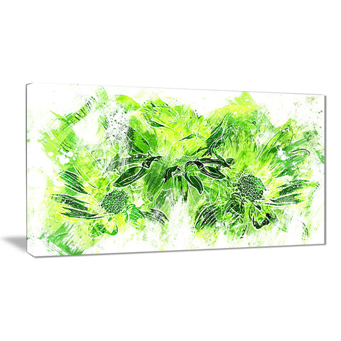 Electric Green Flowers - Floral Canvas Artwork