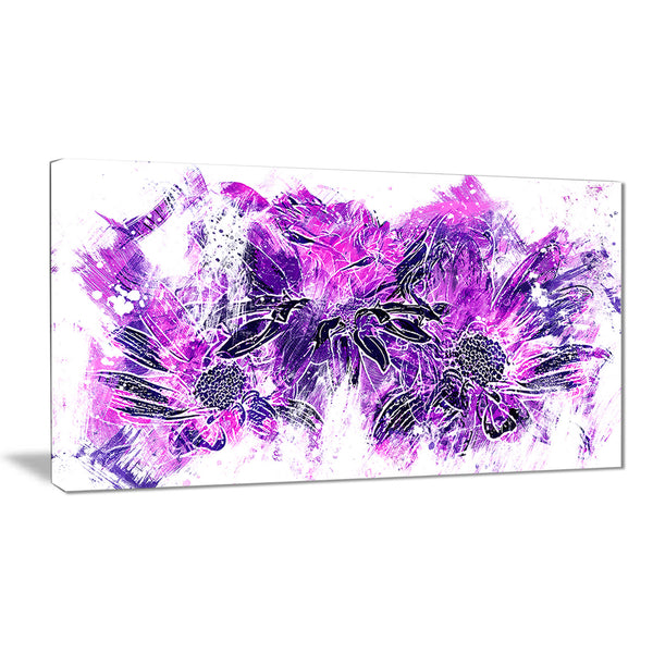 Electric Purple Flowers - Floral Canvas Artwork