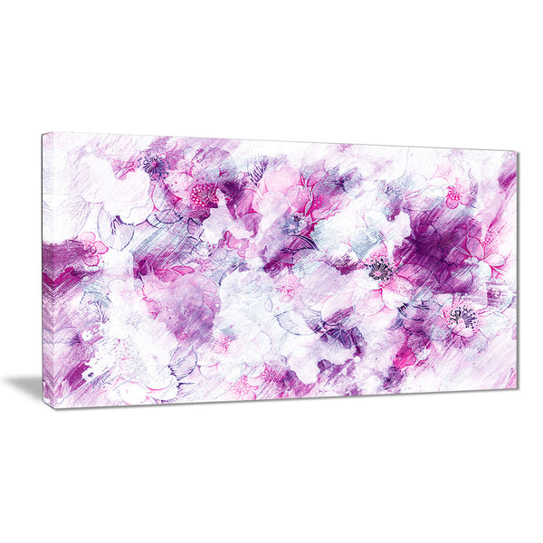 Pink Abstract Flowers - Floral Canvas Artwork