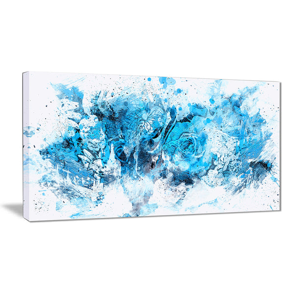 Blue Purple Flowers - Floral Canvas Artwork