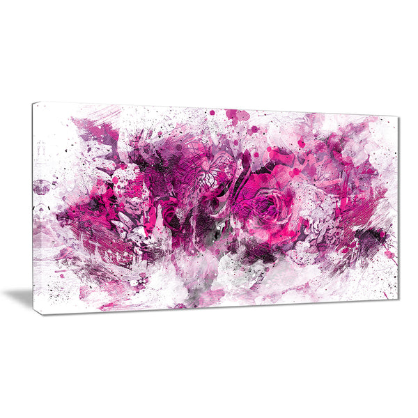 Pink Purple Flowers - Floral Canvas Artwork
