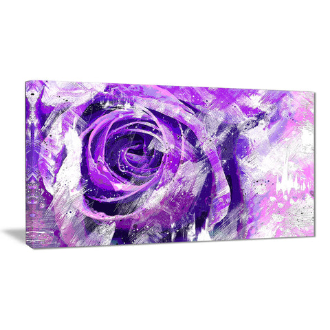 Purple Rose - Floral Canvas Artwork