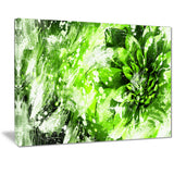 Modern Green and White Floral Art - Floral Canvas Artwork