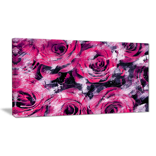 Pink Rose Garden - Floral Canvas Artwork
