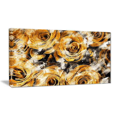 Yellow Rose Garden - Floral Canvas Artwork