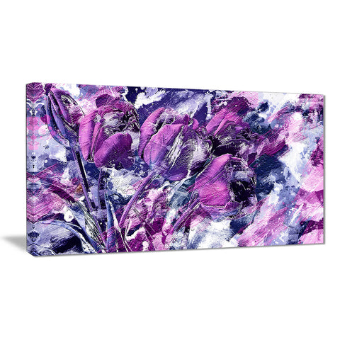 Shades of Purple Flowers - Floral Canvas Artwork