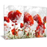 Orange Red Flower Buds - Floral Canvas Artwork