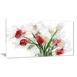 Red and White Roses - Floral Canvas Artwork