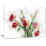 Red and White Roses - Floral Canvas Artwork