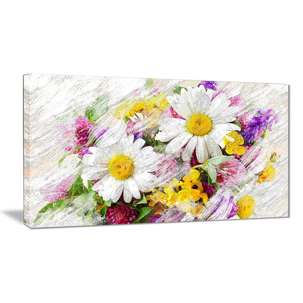 Wild Flowers Bouquet - Floral Canvas Artwork