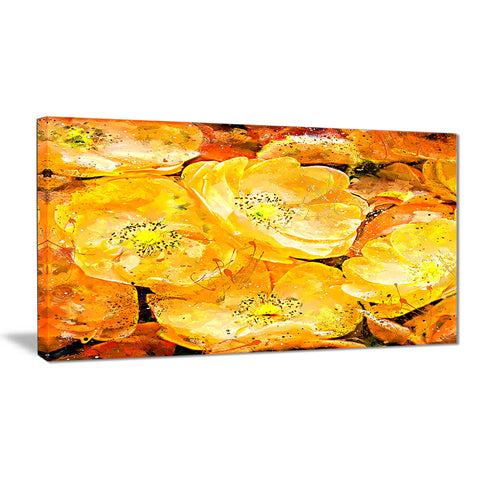 Orange Yellow Flower Bouquet - Floral Canvas Artwork