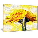 Pair of Yellow Flowers - Floral Canvas Artwork
