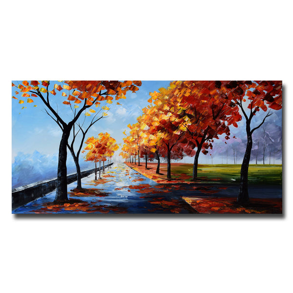 Landscape A Path In The Fall Landscape Canvas Art