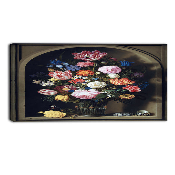 MasterPiece Painting - Ambrosius Bosscha Bouquet of Flowers in a Stone Niche