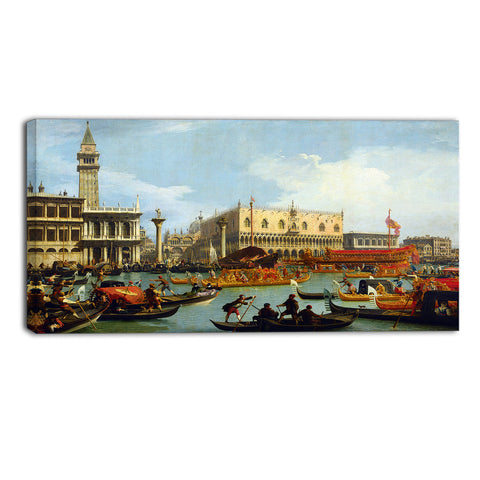 MasterPiece Painting - Canaletto Bucentaur's return to the pier by the Plazzo Ducale