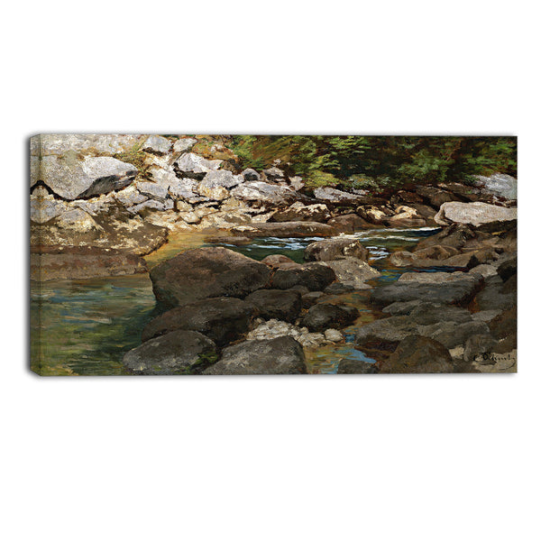 MasterPiece Painting - Carl Schuch Mountain Stream with Boulders