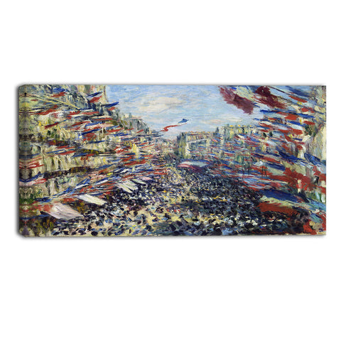 MasterPiece Painting - Claude Monet The Rue Montorgueil in Paris Celebration