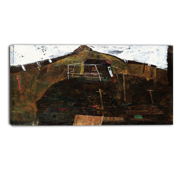 MasterPiece Painting - Egon Schiele Landscape with Ravens