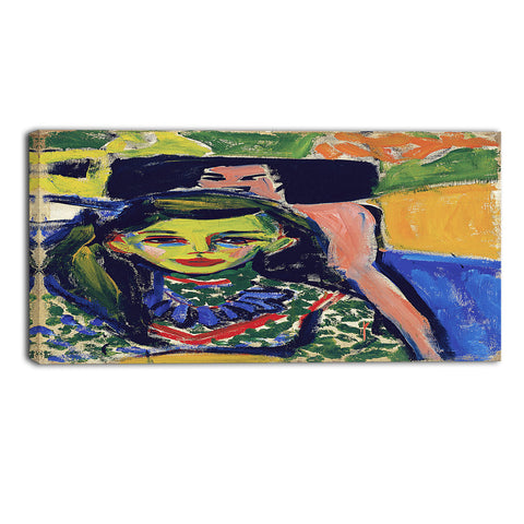 MasterPiece Painting - Ernst Ludwig Kirchner Franzi in Front of Carved Chair