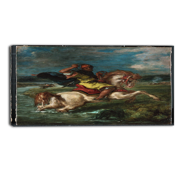 MasterPiece Painting - Eugene Delacroix Moroccan Horseman Crossing a Ford