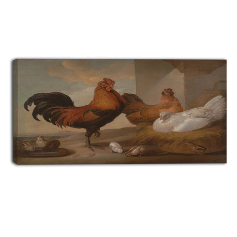 MasterPiece Painting - Francis Barlow Domestic Cock, Hens, and Chicks