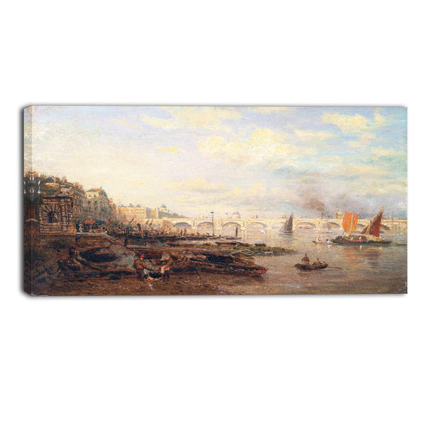 MasterPiece Painting - Frederick Nash The Thames and Waterloo Bridge