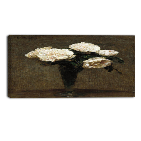 MasterPiece Painting - Henri Fantin Latour Roses in a Vase