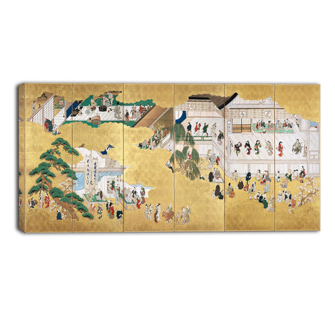 MasterPiece Painting - Hishikawa Moronobu Scenes from the Nakamura Kabuki Theater