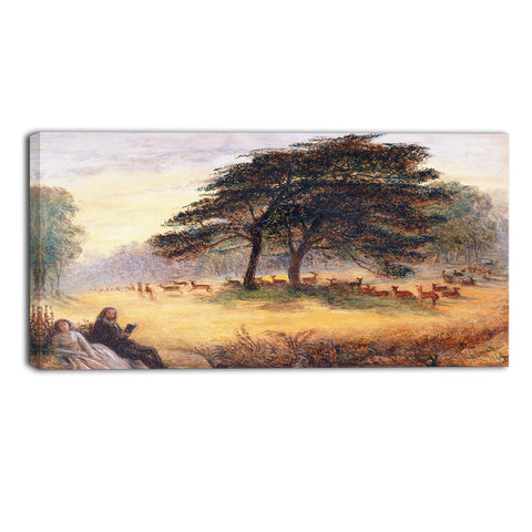 MasterPiece Painting - James Smetham Lovers in Richmond Park (Windsor Park)