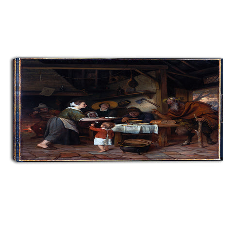 MasterPiece Painting - Jan Steen The Satyr and the Peasant Family