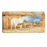 MasterPiece Painting - John Frederick Lewi Gray Mare and a Chestnut Foal